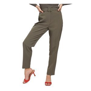 GUESS Womens Green Belted Pleated With Hook And Eye Closure Wear To Work Pants M